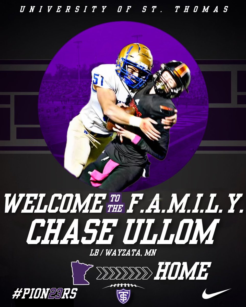Chase Ullom (@chaseullom13) on Twitter photo Proud to announce my commitment to the University of St. Thomas!! Thank you to everyone that has helped me along the way! <a href="/Coach_Caruso/">Coach Glenn Caruso</a> @kuchinski8 <a href="/UST_Football/">St. Thomas Football</a> <a href="/CoachLBrown/">Lambert Brown</a> <a href="/Wheels_59/">Jeff Weiland</a> @CoachMacST Proud to announce my commitment to the University of St. Thomas!! Thank you to everyone that has helped me along the way! <a href="/Coach_Caruso/">Coach Glenn Caruso</a> @kuchinski8 <a href="/UST_Football/">St. Thomas Football</a> <a href="/CoachLBrown/">Lambert Brown</a> <a href="/Wheels_59/">Jeff Weiland</a> @CoachMacST