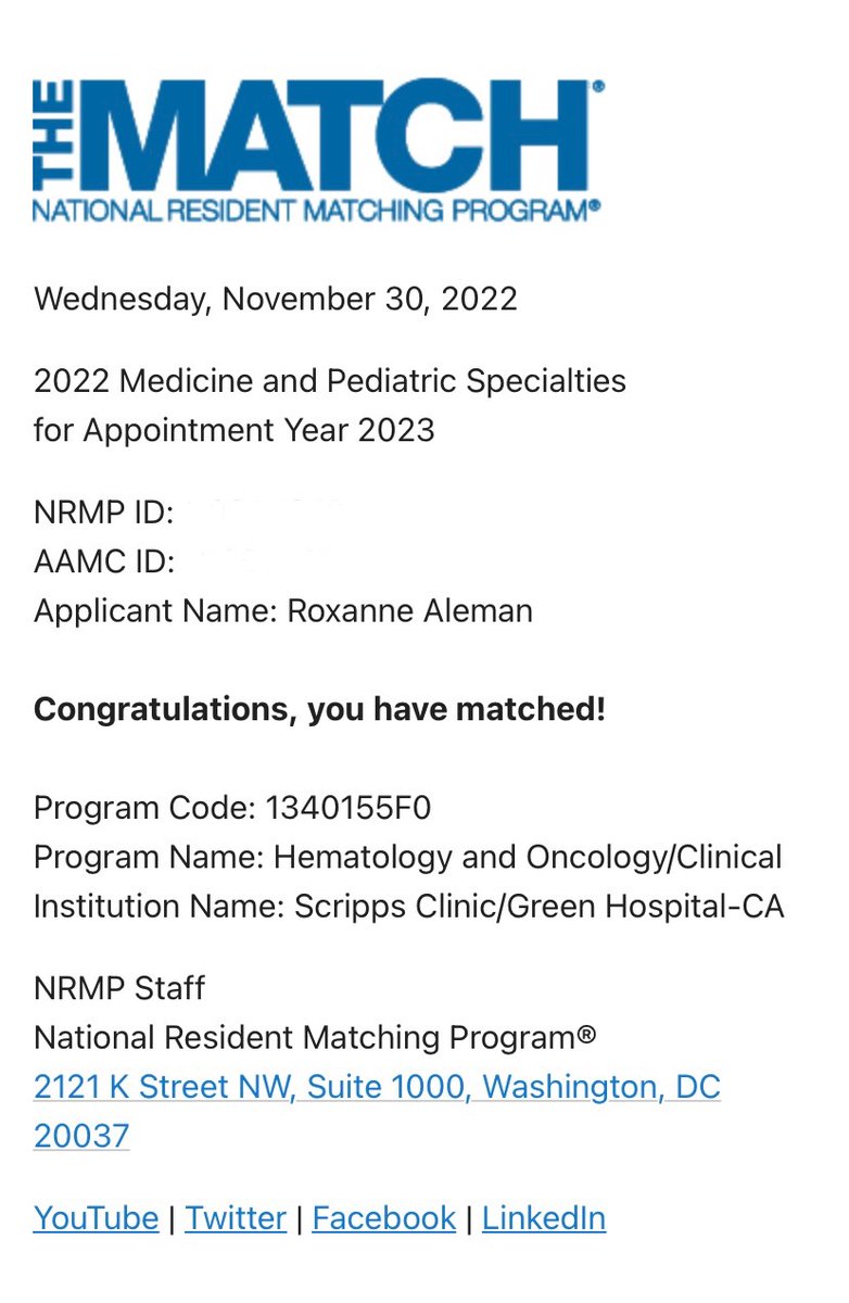 Roxanne Aleman, MD (@r_aleman93) on Twitter photo Incredibly honored to have matched at <a href="/ScrippsHealth/">Scripps Health</a> for #hemeonc! Words cannot describe how grateful I am for the unrelenting love and support from my family, friends, faculty, and mentors who believed in me. <a href="/HemOncFellows/">Hem-Onc Fellows Network</a> #Fellowshipmatch2022 Incredibly honored to have matched at <a href="/ScrippsHealth/">Scripps Health</a> for #hemeonc! Words cannot describe how grateful I am for the unrelenting love and support from my family, friends, faculty, and mentors who believed in me. <a href="/HemOncFellows/">Hem-Onc Fellows Network</a> #Fellowshipmatch2022