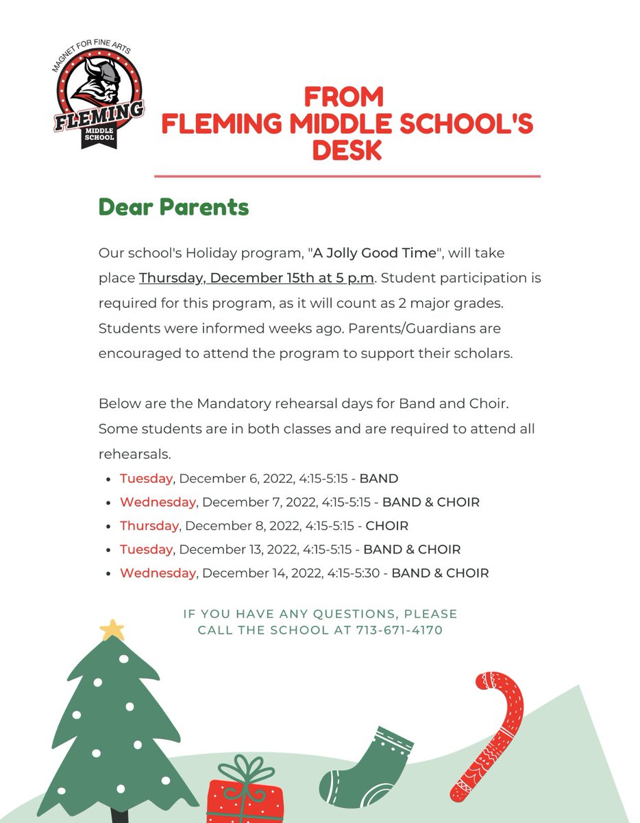 flemingvikings's tweet photo. We’re excited about our “Jolly Good Time” holiday program!!! @teachkennyowens #VikingsEngageTPA #HappyHolidays #MagnetProgram https://t.co/jRXyXn3f31