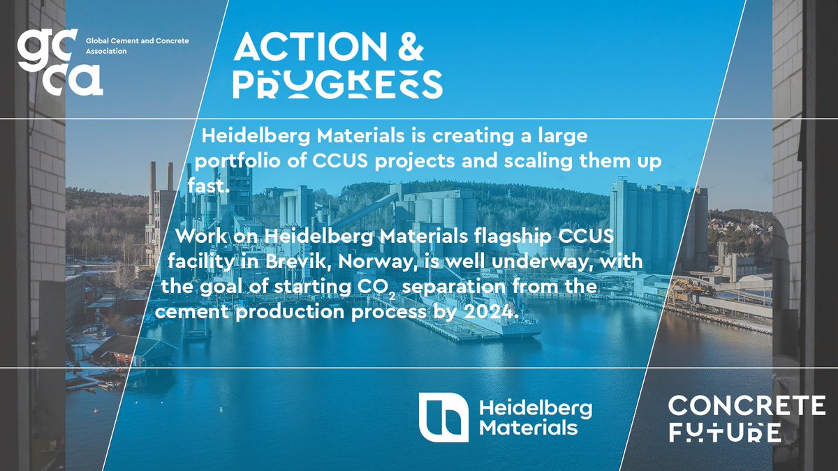 theGCCA's tweet photo. We're proud of the #ActionAndProgress our members are taking on #ClimateChange. @hd_materials has pledged to cut CO2 emissions by 10 million tonnes cumulatively by having several #CCUS projects already underway by 2030.
Find out more in our 2050 Roadmap:https://t.co/5HDbcq7jXQ https://t.co/ZWkA2JAaZX