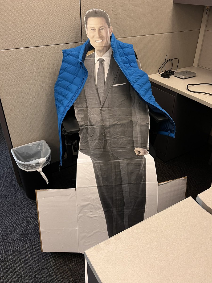 codyrat's tweet photo. Not everyone has a team mascot #stevepaikin He’s sporting a new vest this week. #theagenda https://t.co/CnKZIP8X8v