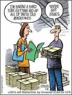 editorsuetoth's tweet photo. It's #Fridayfunnies time! We've been cleaning stuff out of my house recently, including magazines. Anyone else in clean-up mode? #editor #writinglife #editingservices #writingcommunity https://t.co/u9cvnPNv3C