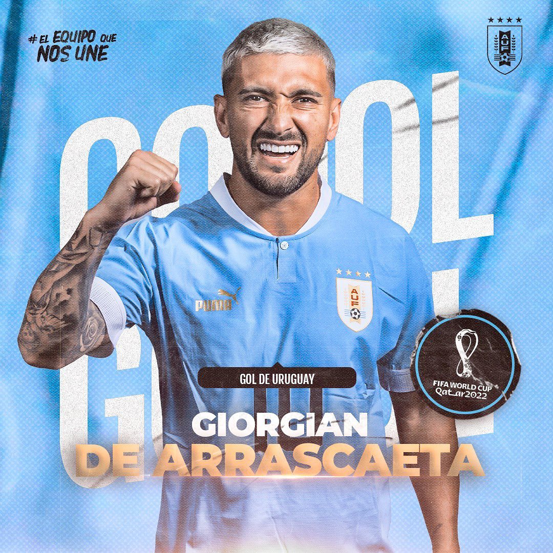 Arrascaeta, o maestro do mengão, já guardou dois diante de Gana, e vai colocando o Uruguai nas oitavas de final da Copa do Mundo.

Maestro! 💫🎩