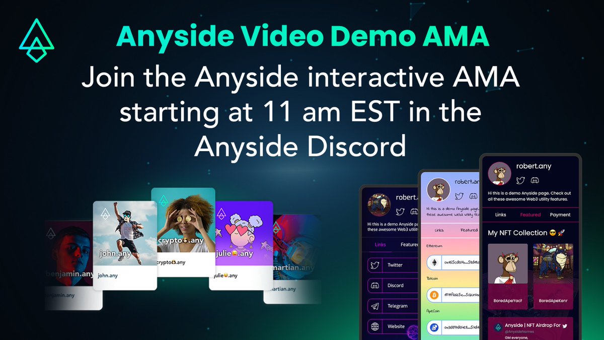AnysideNames's tweet photo. GM, please join the First Anyside Live Demo
See you 🔜 | 🗓️ 2nd Dec | ⏰ 11:00 am (EST) 
Discord link available 👉 https://t.co/nsvXUq303a https://t.co/ZbqKE1jxV4