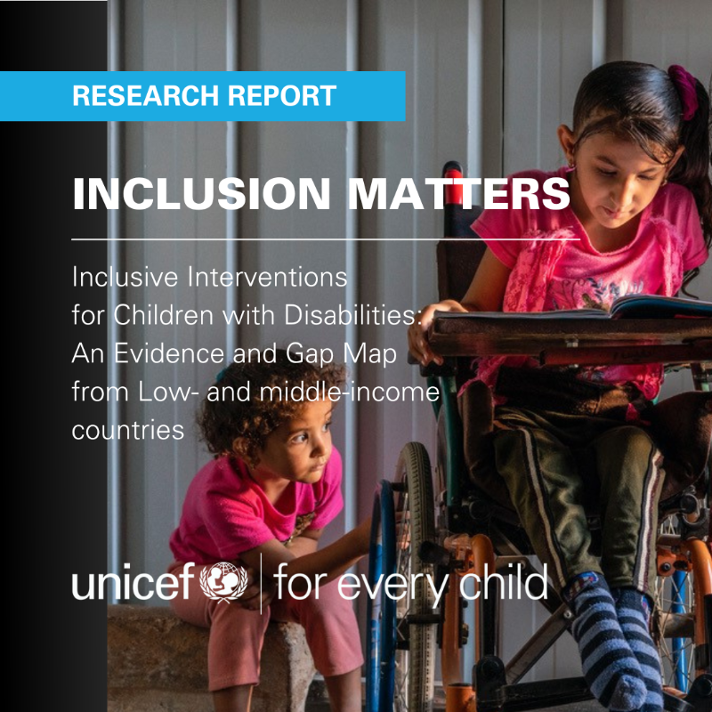 UNICEFInnocenti's tweet photo. #DYK? Research on children with disabilities mostly focuses on health, while little evidence is being produced on discrimination and abuse prevention.

Our new report lists existing research and gaps on interventions to #BeInclusive in low- and middle-income countries👇 #IDPD2022