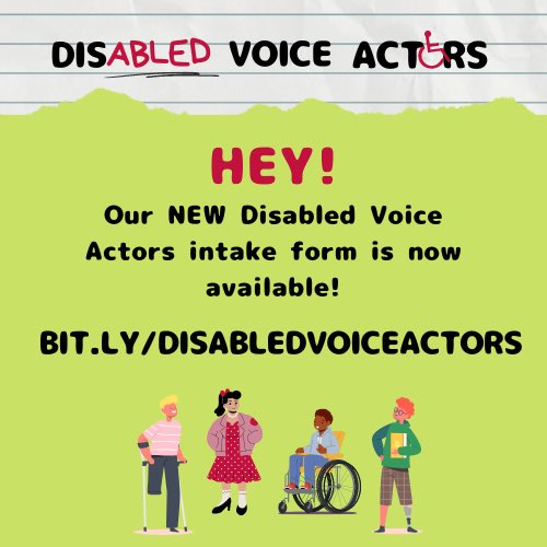 LSheppardVO's tweet photo. The NEW Disabled Voice Actors Database 2.0 is live for intake! It’s free to be listed and for voice seekers to access. 
⤵️
https://t.co/CsogPiS3Na

TY @NickGermainVA &amp; Maria Pendolino for leading the way for disabled representation in the VO industry!
#performerswithdisabilities https://t.co/69s8eu2QqB