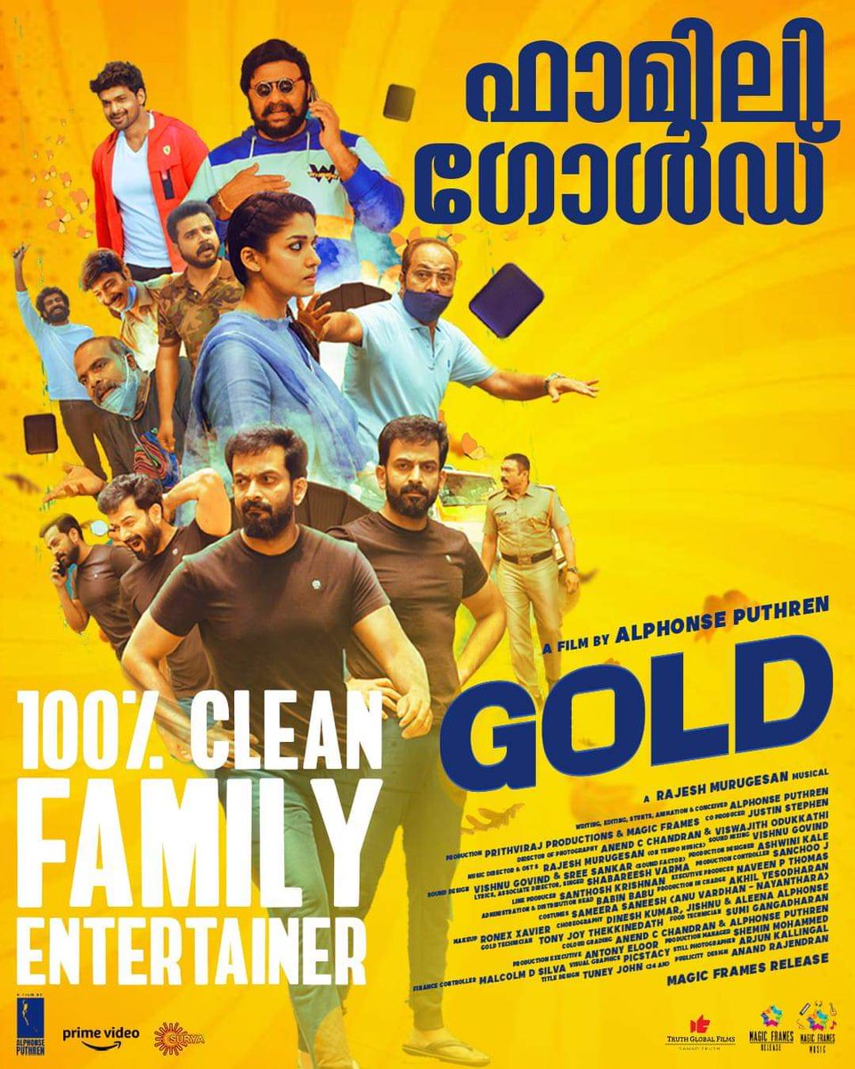 #GOLD  Now in Theatres 🔥✨

#MagicFramesRelease 
#GoldMovie 
#PrithvirajSukumaran
#Nayanthara
#AlphonsePuthren
#ListinStephen
#SupriyaMenon
#RajeshMurugesan
#ShabareeshVarma
#MagicFrames
#PrithvirajProductions