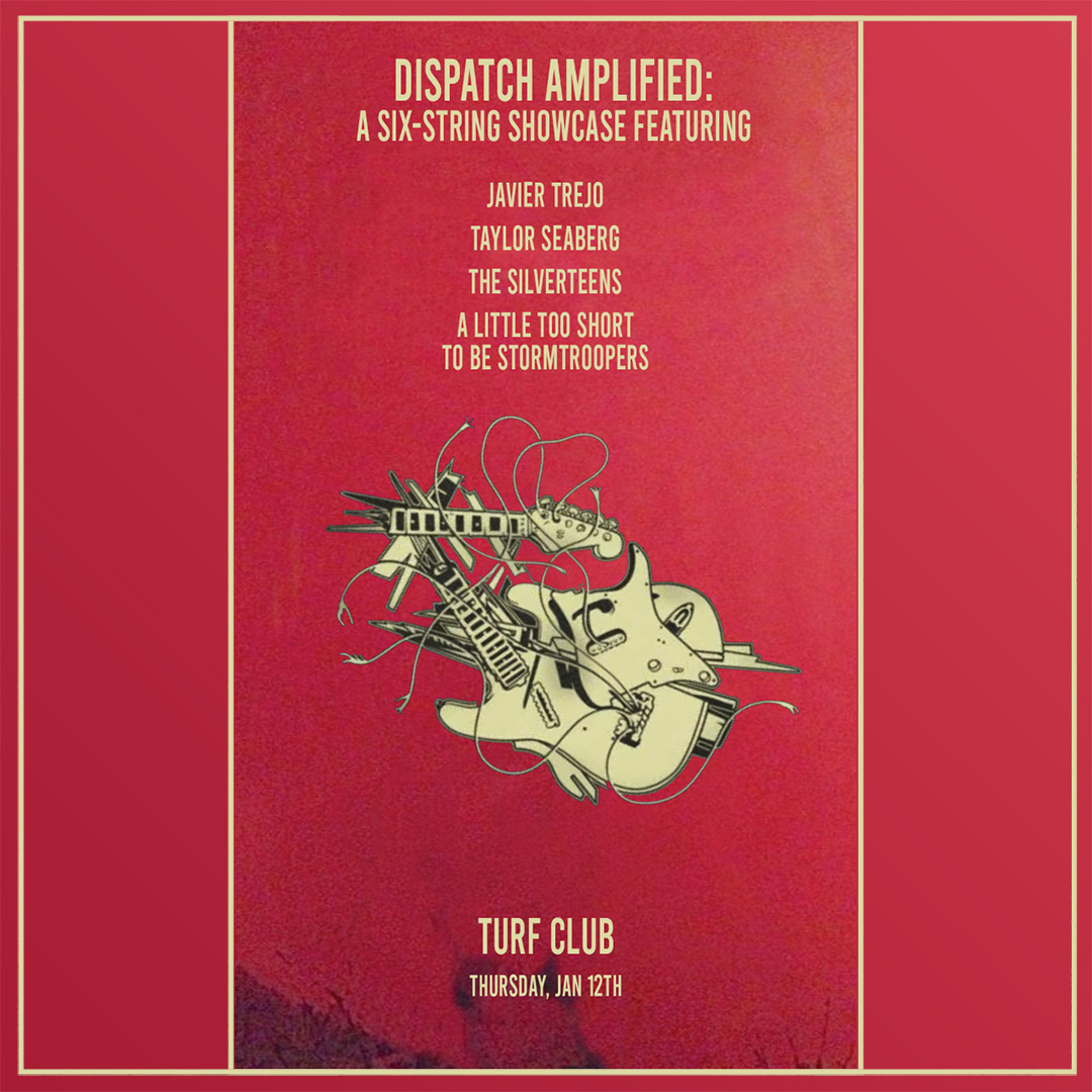 TurfClubMN's tweet photo. Just Announced: @DISPATCHmsp Amplified: A Six-String Showcase ft. @shortroopers, Javier Trejo, @weirdoindigokid, and The Silverteens at the Turf Club on January 12.

On sale now → https://t.co/BwLAF3hjdF https://t.co/hBrPykYo37