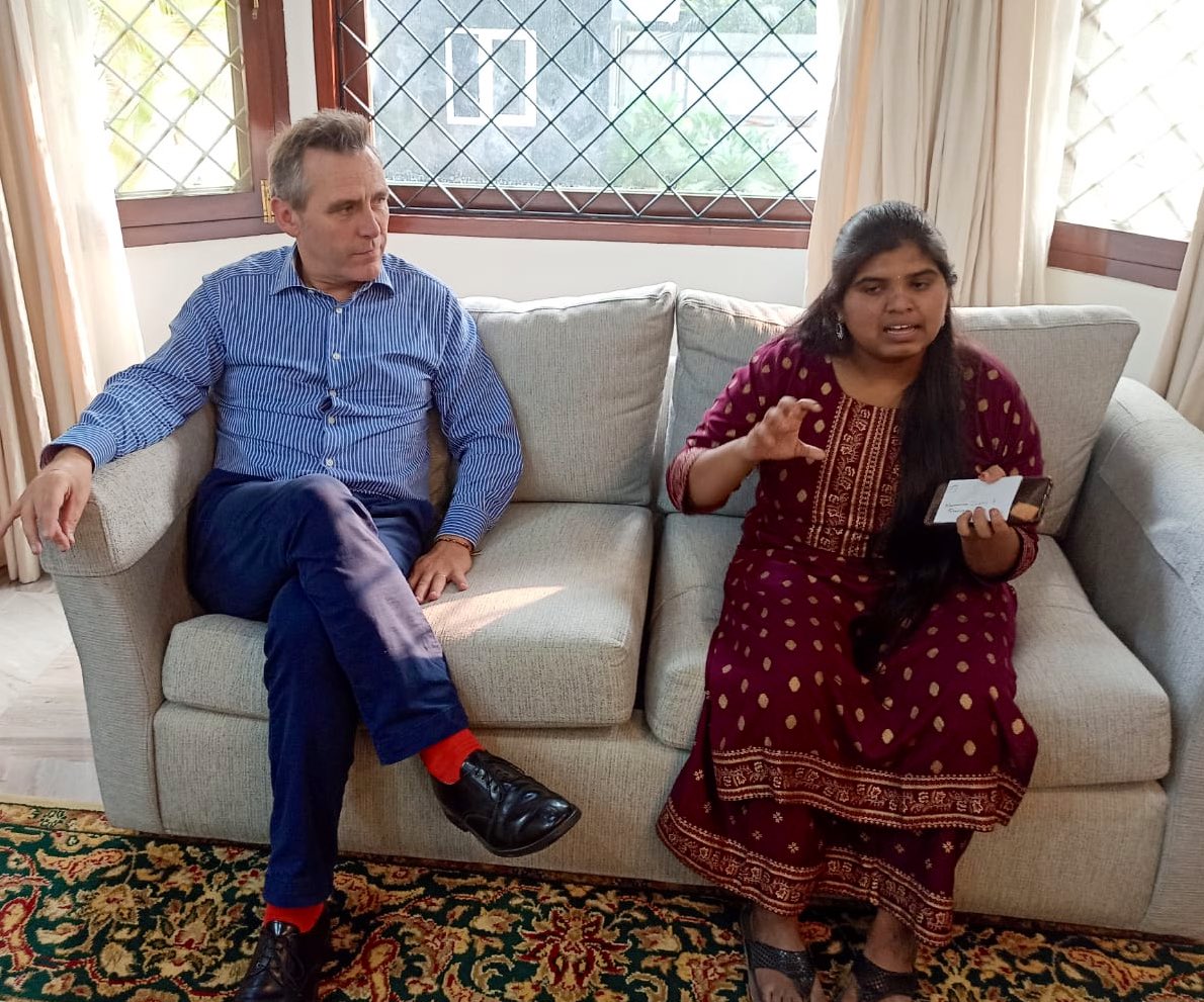 UKinHyderabad's tweet photo. Last engagement for the day is interacting with journalists where I reflected on the events I attended and the conversations I had. 

With that it’s a wrap to this fantastic day!

Thank you Gareth and team. I will cherish this day for a long time. 

#SheLeads https://t.co/NeEUgqDdvz