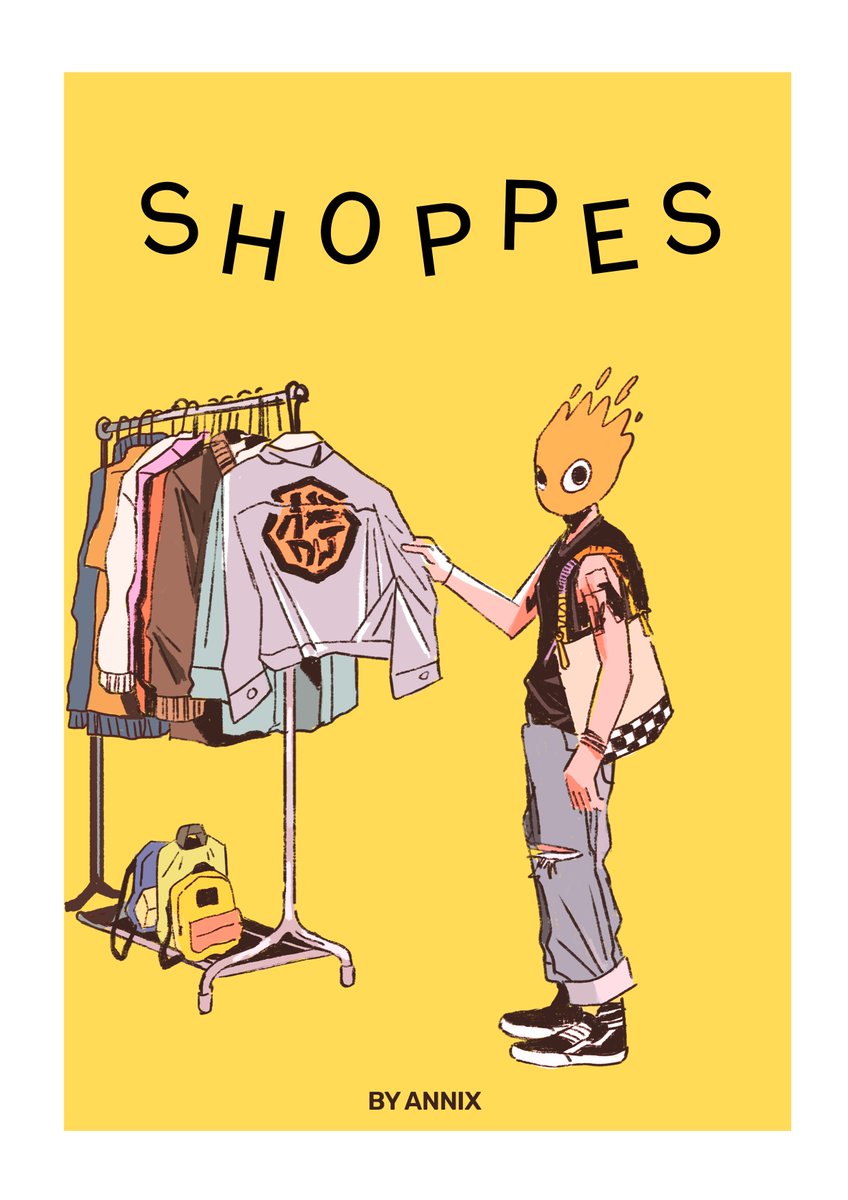 'Shoppes' - little preview on a short comic i've worked on the past month about finding comfort in non-conformist clothing. available for download soon :")