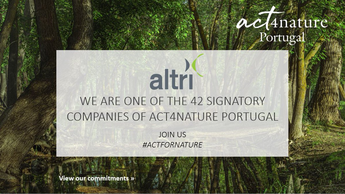 O Grupo Altri é um dos signatários do #act4natureportugal, iniciativa do <a href="/BcsdPortugal/">BCSD Portugal</a>. No total, foram 42 as empresas que assumiram o compromisso pela promoção da biodiversidade e do capital natural. altri.pt/pt/noticias/no…