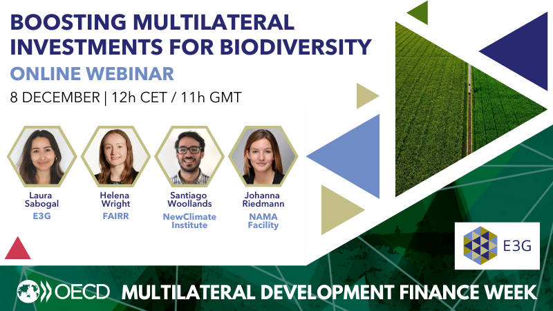 e3g's tweet photo. ❗️🗓️Rescheduled | Join us on 8 December for this online discussion on the challenges of biodiversity and land-use #finance - part of the @OECD's Multilateral Development Finance Week 2022.

With @laurasabogal, @_HWright, @santwoollands &amp; @JohannaRiedmann👇
https://t.co/DMFAgG8u19 https://t.co/uffcwo7dXR