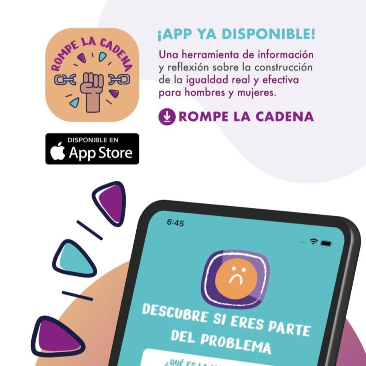 AIETIcomunica's tweet photo. Porque queremos una sociedad libre de violencias machistas.

Descárgate la App gratuita. Una herramienta para defender la igualdad real entre hombres y mujeres.
 
¡Rompe la cadena! 👇🏻

#violenciaMachista   #igualdad  #rompelacadena https://t.co/haUGocmycL