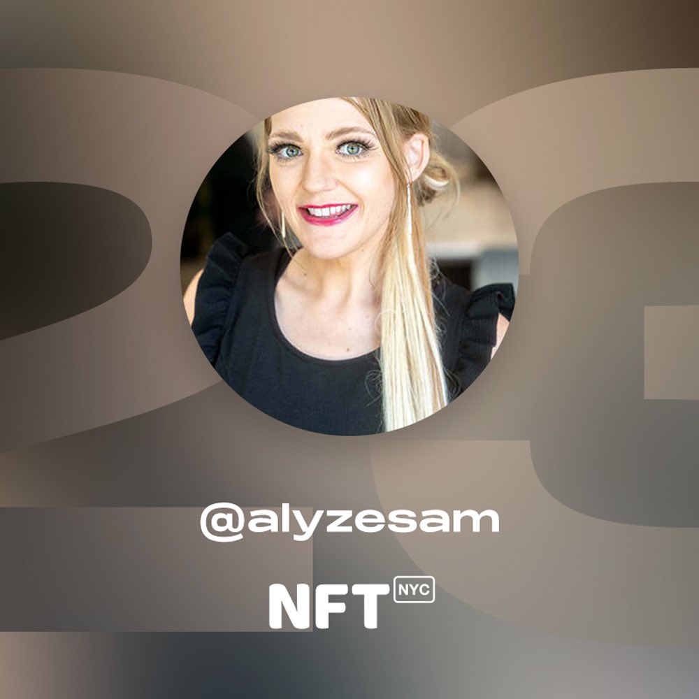 AlyzeSam's tweet image. I'll be speaking at #NFTNYC2023 this April - Here's a preview of my Speaker Card #NFT that attendees can collect during the event nft.nyc via @NFT_NYC
