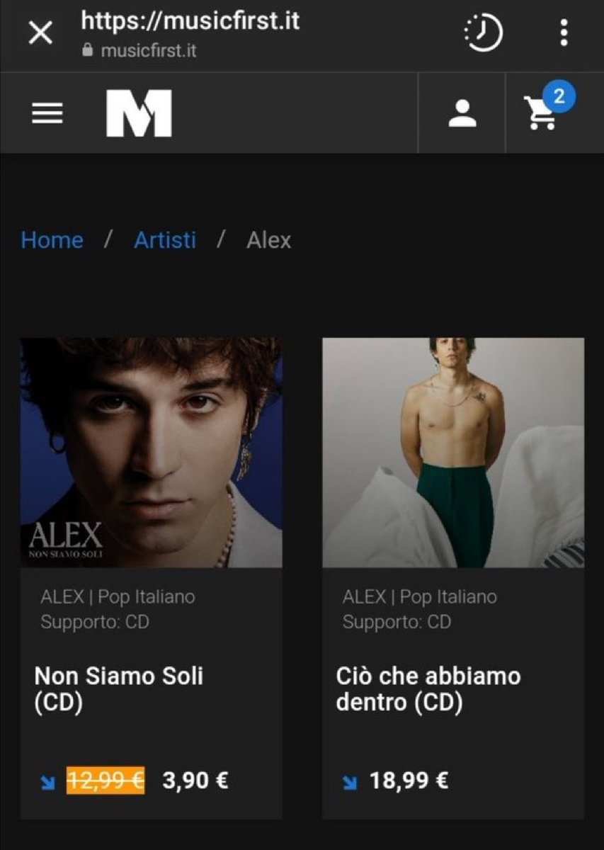 sul sito di music first l’ep é scontato a 3,90€ vi ricordo che siamo molto vicini al disco d’oro #alexwyse