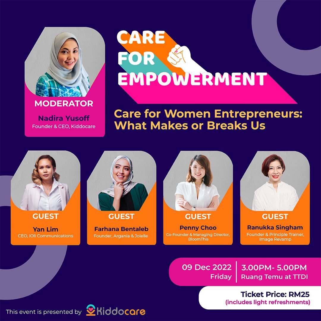 kiddocaremy's tweet photo. Ehhh, know2 ada #event. 😍
Kalau korang teringin nk jumpa founder #Kiddocare bersama dengan wanita2 terhebat, jangan lupa secure your spot now!
Let's learn from the best, shall we? 😉
🎟: RM 25 entrance fee
Pembelian tiket ➡ https://t.co/xHGKjzNVRX
#wanita #Entrepreneurs https://t.co/WKHEkOqOXk
