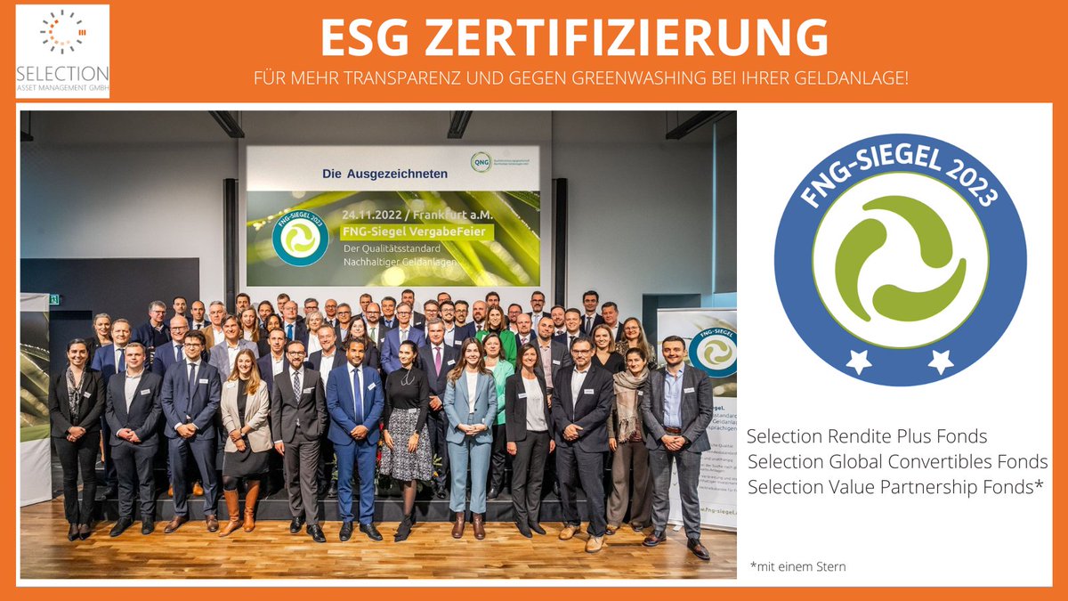 AssetSelection's tweet photo. Wie viele Fonds weisen eine wissenschaftlich geprüfte Qualität aller ihrer Portfoliotitel aus? Glaubwürdigkeit zählt!
➡️Daher ist der erneute Erhalt des FNG-Siegels (heuer erstmalig mit 2 Sternen) eine sehr wichtige Auszeichnung für uns. https://t.co/hpfZSIiEPx https://t.co/yMINq0JOc6
