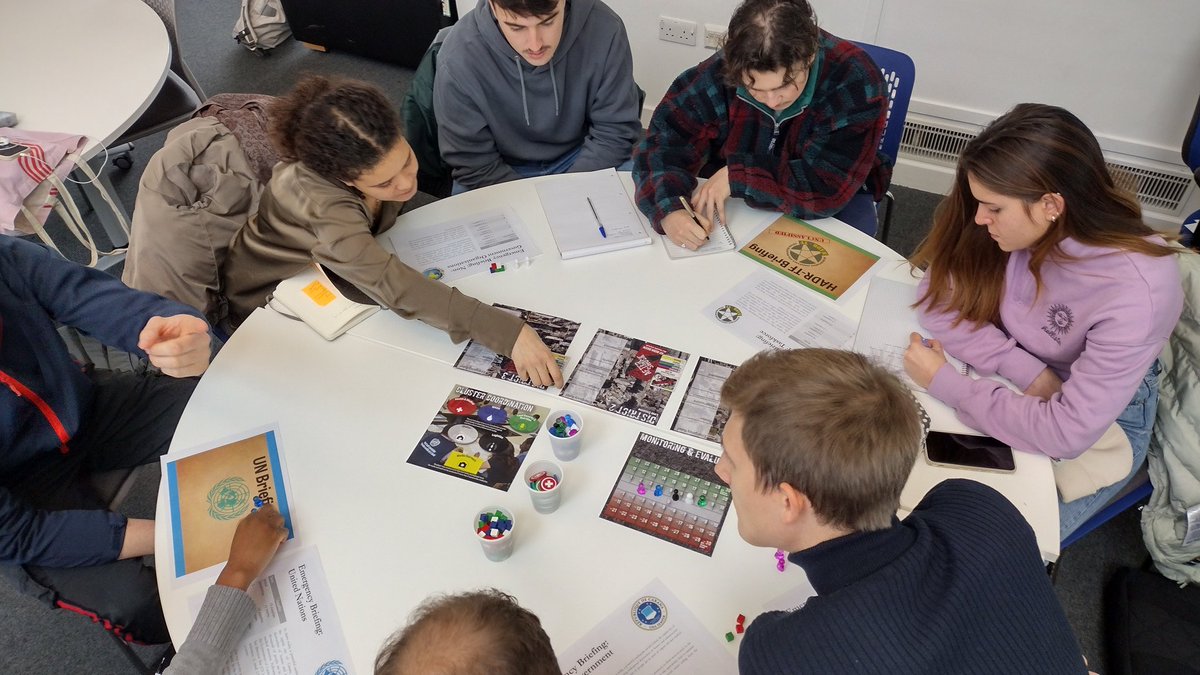 LynchKenny's tweet photo. Another great run of #Paxsim #Aftershock #CrisisSimulation game with our @Glosgeog &amp; @IRglos students learning about #humanitarian action. https://t.co/Y1tTicUf0u