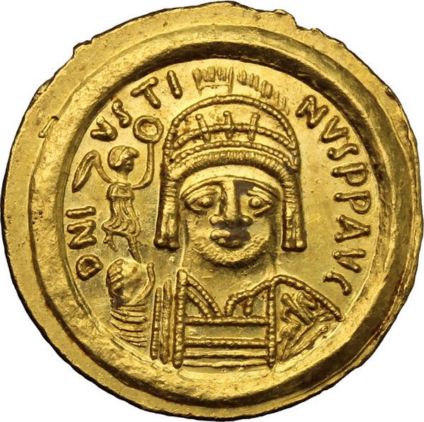 Coin of Emperor Iustinus II, who succeeded Iustinian in 565 and prevented Avars from settling down in the empire, taken from https://en.wikipedia.org/wiki/Justin_II#/media/File:Solidus_of_Justin_II_(obverse).jpg