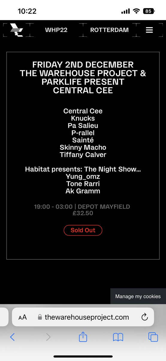 MorganCheney2's tweet image. X2 tickets to Central Cee warehouse project Manchester, open to offers. #centralcee #thewarehouseproject #manchester