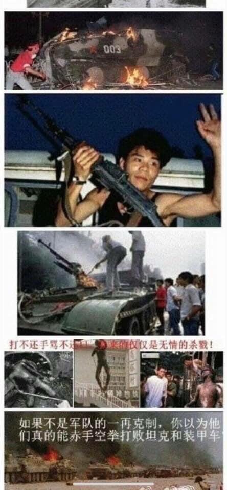 fremont_li's tweet photo. @ChiassonShayla 你提六四是吧，好啊，我这里正好有几张照片，请解释解释这是手无缚鸡之力的学生还是暴民？墙外的反贼不会给你看这些吧？他们会告诉你这些“正义”的学生随意屠杀军警平民吗？如果你美爹遇到这些暴民会怎么做呢？ https://t.co/zJRkQLQgzh