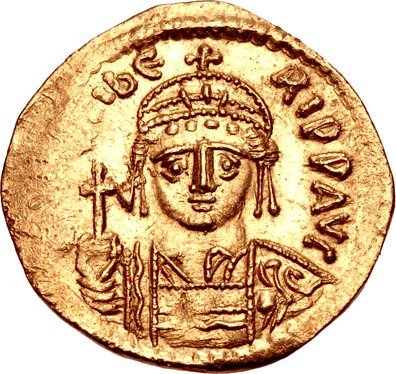 Coin of Emperor Mauritius, who succeeded Tiberious II and reversed some of the gains made by the Avars against the empire, taken from https://en.wikipedia.org/wiki/Maurice_(emperor)#/media/File:Solidus_of_Maurice_(transitional_issue).png