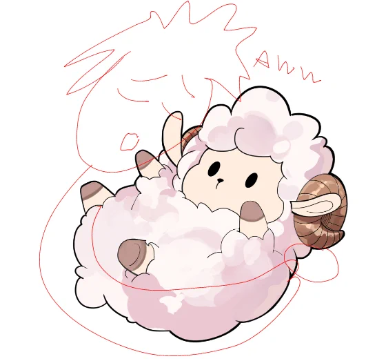 น่ารักมุ้ยย ฮือ ดีใจอะวาดแกะอ้วนแล้วน่ารักก 555 