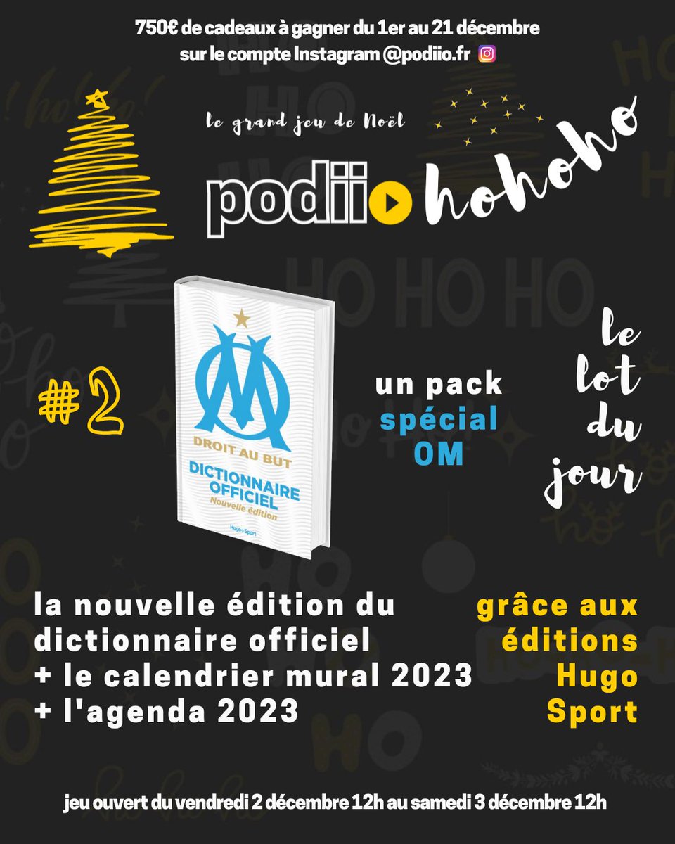 podiio_'s tweet image. A gagner sur notre compte Instagram avant samedi 12h 🎁

Supporters marseillais, c'est votre jour ⚪️🔵 #DroitAuBut

Par ici 👉 instagram.com/p/Clqb8dgreQI/…

🎅 Tout au long du mois de décembre, 750€ de cadeaux à gagner avec Podiiohohoho : suivez-nous !