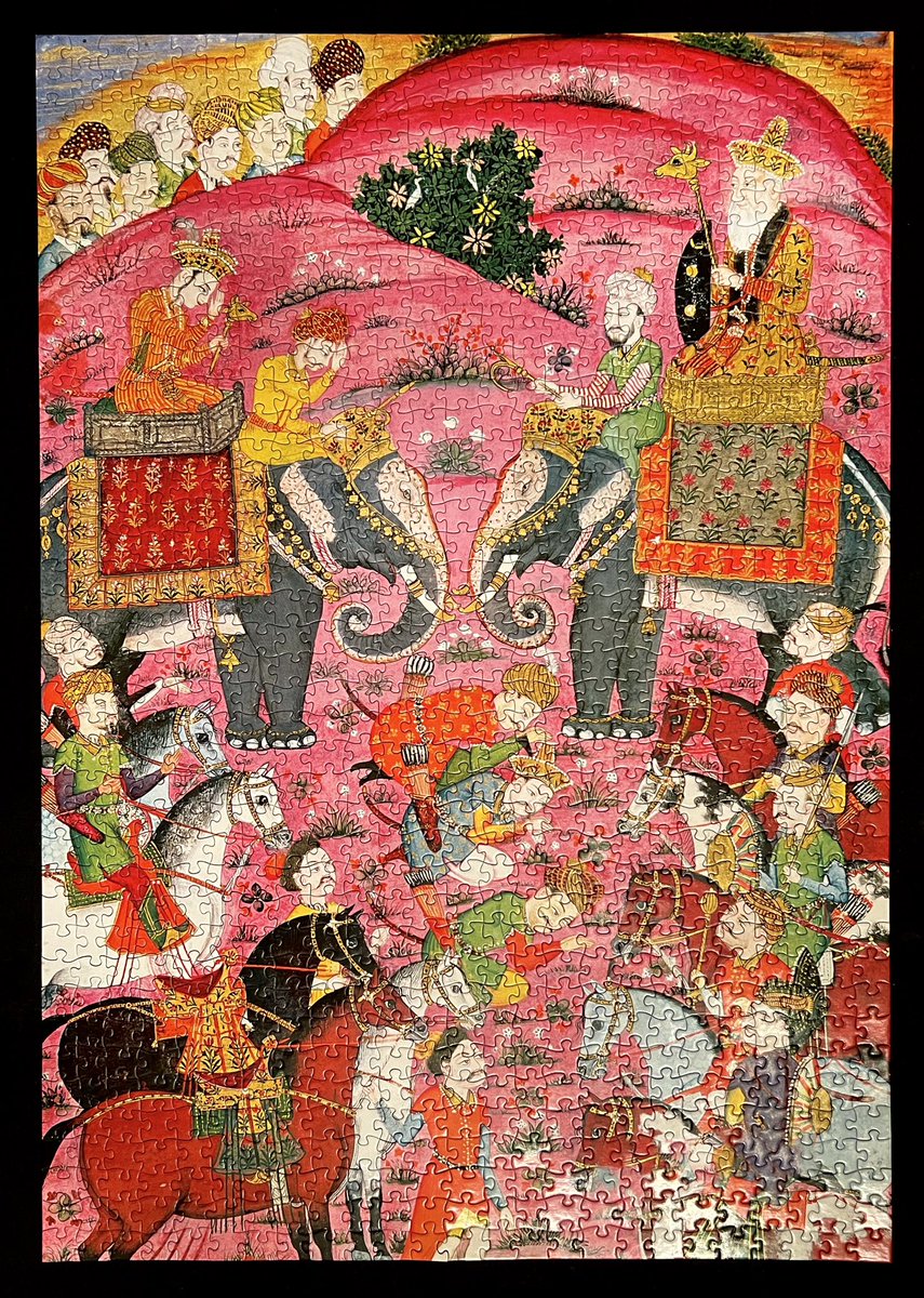 SAZKY_tweets's tweet photo. A scene from the Shahnama (the world's longest epic poem) by persian poet, Firdowsi painted by 16th century Indian School turned puzzle. @flametreetweet popped off to make this one 🔥SO for cultural representation. Rare to find middle eastern or south east asian themed puzzles. https://t.co/ViHfc7013k