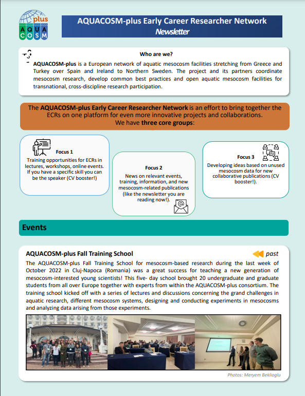 giz_ouz's tweet photo. The first AQUACOSMplus @aquacosm  ECR newsletter containing information about past ECR events and upcoming opportunities is now out!!! Sign up here https://t.co/1kg1mDiC87 https://t.co/Ujwaqiu3wf