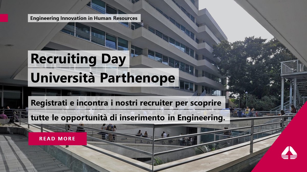 EngineeringSpa's tweet photo. Al #RecruitingDay di @uniparthenope incontriamo gli studenti di Ingegneria e del Dipartimento di Scienze e Tecnologie. Non mancare all'appuntamento con i nostri recruiter al Centro Direzionale in Aula Magna. 
https://t.co/as9YIEF4uH
#Hiring #WorkWithUs #LifeatEngineering https://t.co/u4WSmC90Dv