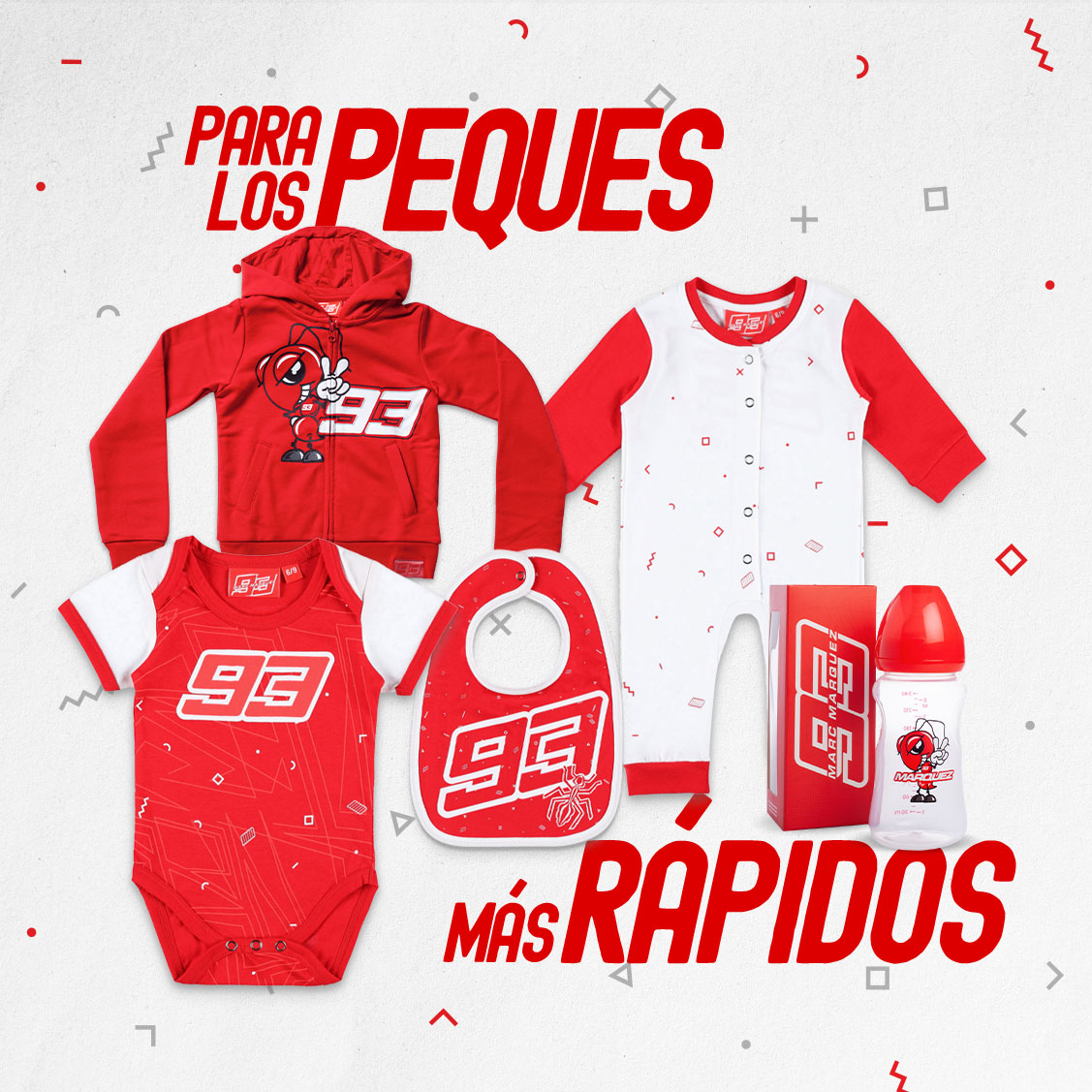 WeAre93's tweet photo. Sabemos que hay muchos niños pequeños fans de Marc ¡Os dejamos con algunas ideas de regalos para ellos! 🥰 🎁
If you have to give a gift for a #MM93 baby fan here you have some ideas! 🍼👶🏽
🛒https://t.co/yvDMJpKJTX
#TheRedEngine #MM93 https://t.co/7outyYbnDw