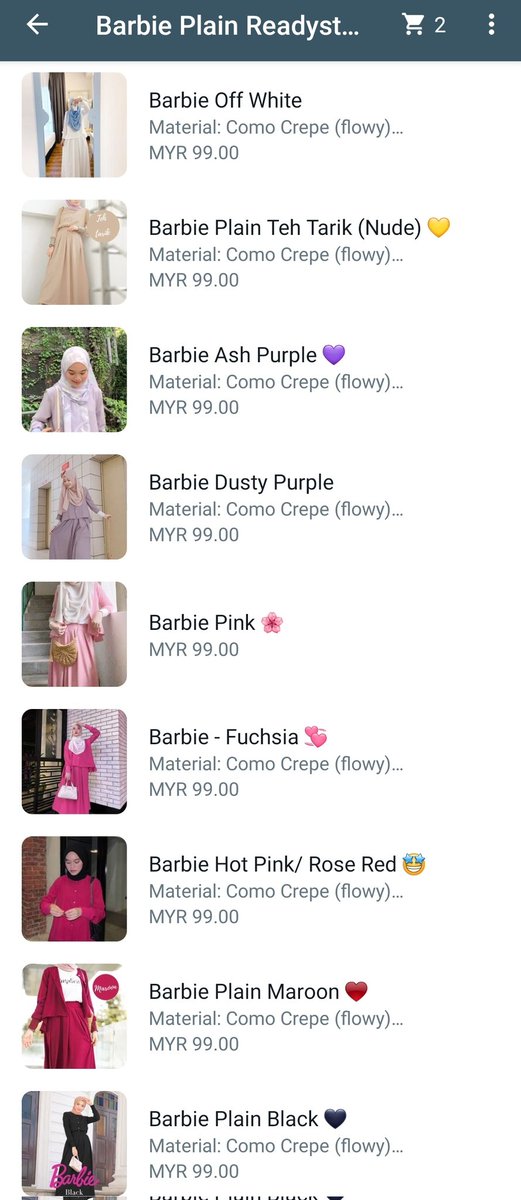 AlmariFloret's tweet photo. Barbie Abaya - Rm139 only!
🌻 5 colours available

Barbie Plain - RM99 only!
🌻 9 colours available

✨ XS-S, M-L &amp; XL size available ✨

Promo: any 2 pcs, free postage to WM 😍

Full catalogue 👇
https://t.co/P5xUW5KrYe

Whatsapp to place order 👇
https://t.co/sM21r5biLb https://t.co/uZQMxvPnpb
