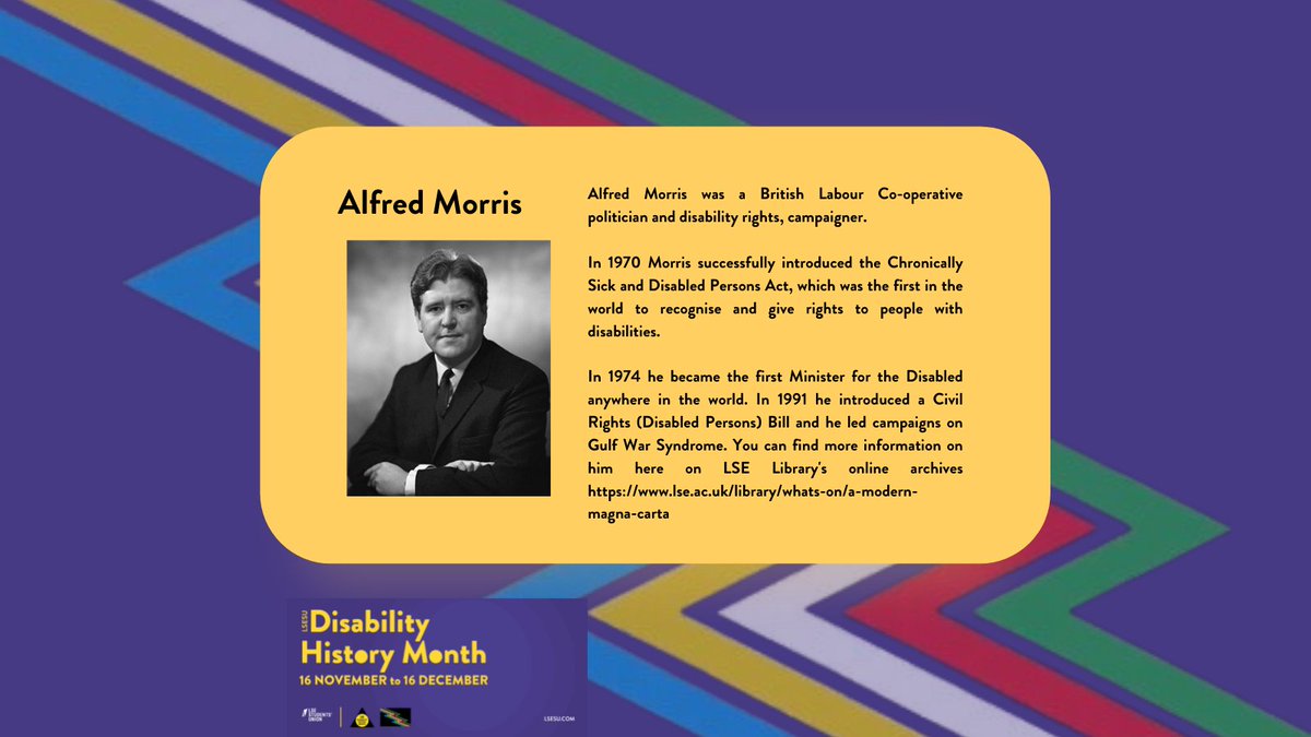 LSE Students' Union (@lsesu) on Twitter photo Alfred Morris was a British <a href="/labour/">The Labour Party Ireland</a> Co-operative politician and disability rights campaigner. In 1970 Morris successfully introduced the Chronically Sick and Disabled Persons Act . You can find more information on him here on <a href="/LSELibrary/">LSE Library</a> 's online archives ow.ly/KJG350LMeLM Alfred Morris was a British <a href="/labour/">The Labour Party Ireland</a> Co-operative politician and disability rights campaigner. In 1970 Morris successfully introduced the Chronically Sick and Disabled Persons Act . You can find more information on him here on <a href="/LSELibrary/">LSE Library</a> 's online archives ow.ly/KJG350LMeLM