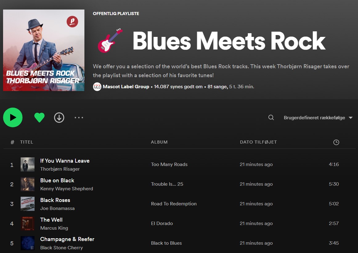 We’re really happy that we got the opportunity for a friendly takeover of the @MLG_Rocks 'Blues meets Rocks' playlist on @Spotify and here are some of our all-time favourites! Lean back and enjoy!😊 open.spotify.com/playlist/5sfnW… @ProvogueRecords #blues #rock #guitars #playlist #spotify