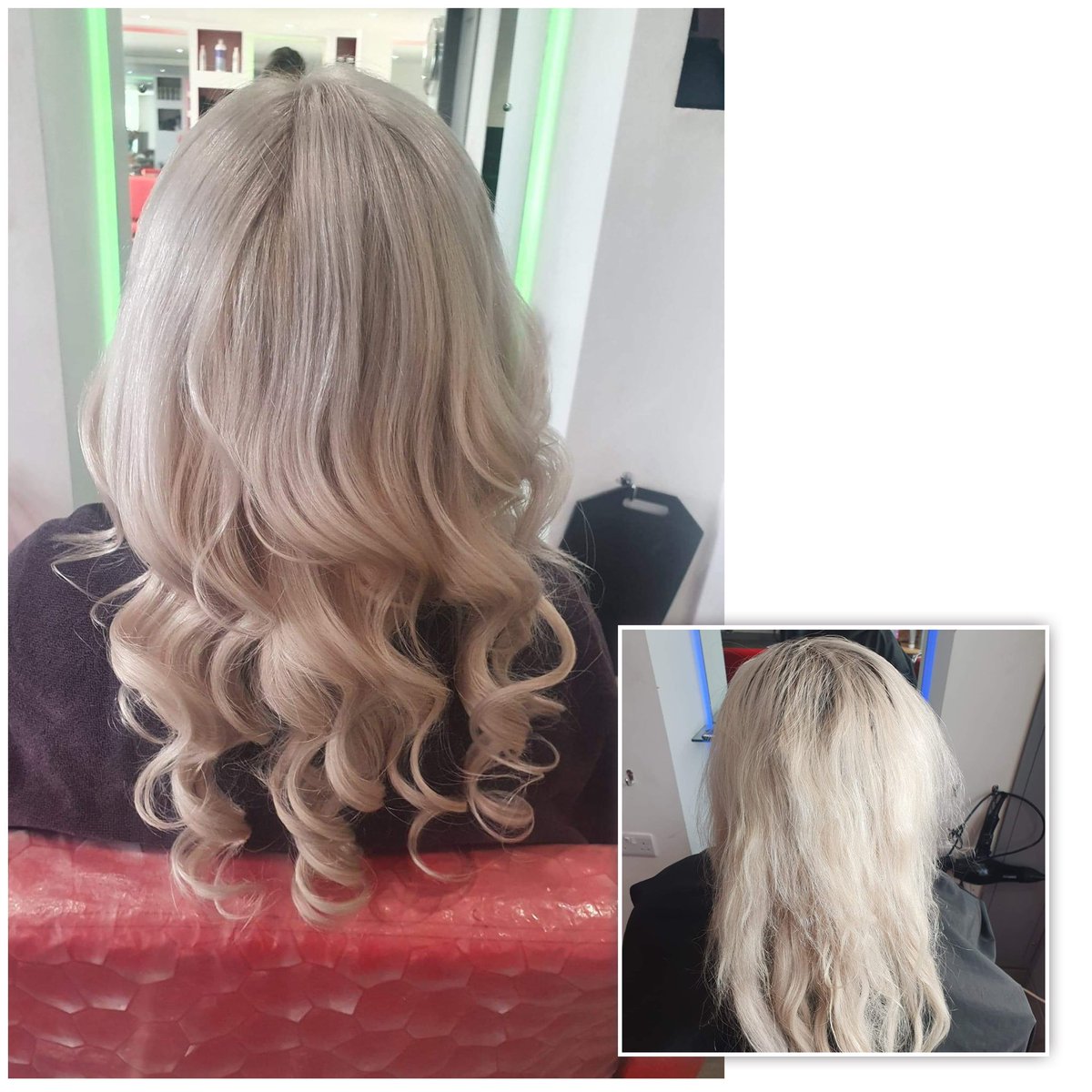 Icy blonde before and after 😍                   #icyblonde #cherryblossomhair #bathsalons #happyclienthappyus