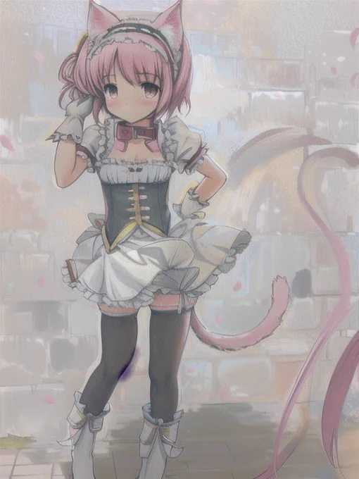小学生時代の絵を読み込ませたら2000年代の萌えキャラ化してくれた………神…… #meitu #AIイラスト 
