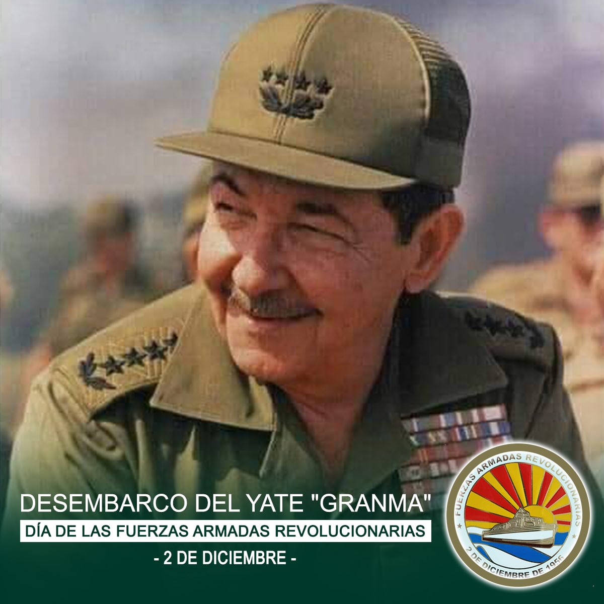 GuerreraYasmin's tweet photo. Felicidades a nuestro General Raúl Castro, quien fue Ministro de la FAR por casi 50 años,#66 años de Victorias 
#66DeVictorias 
#PuebloUniformado https://t.co/d5yMV7ewU6