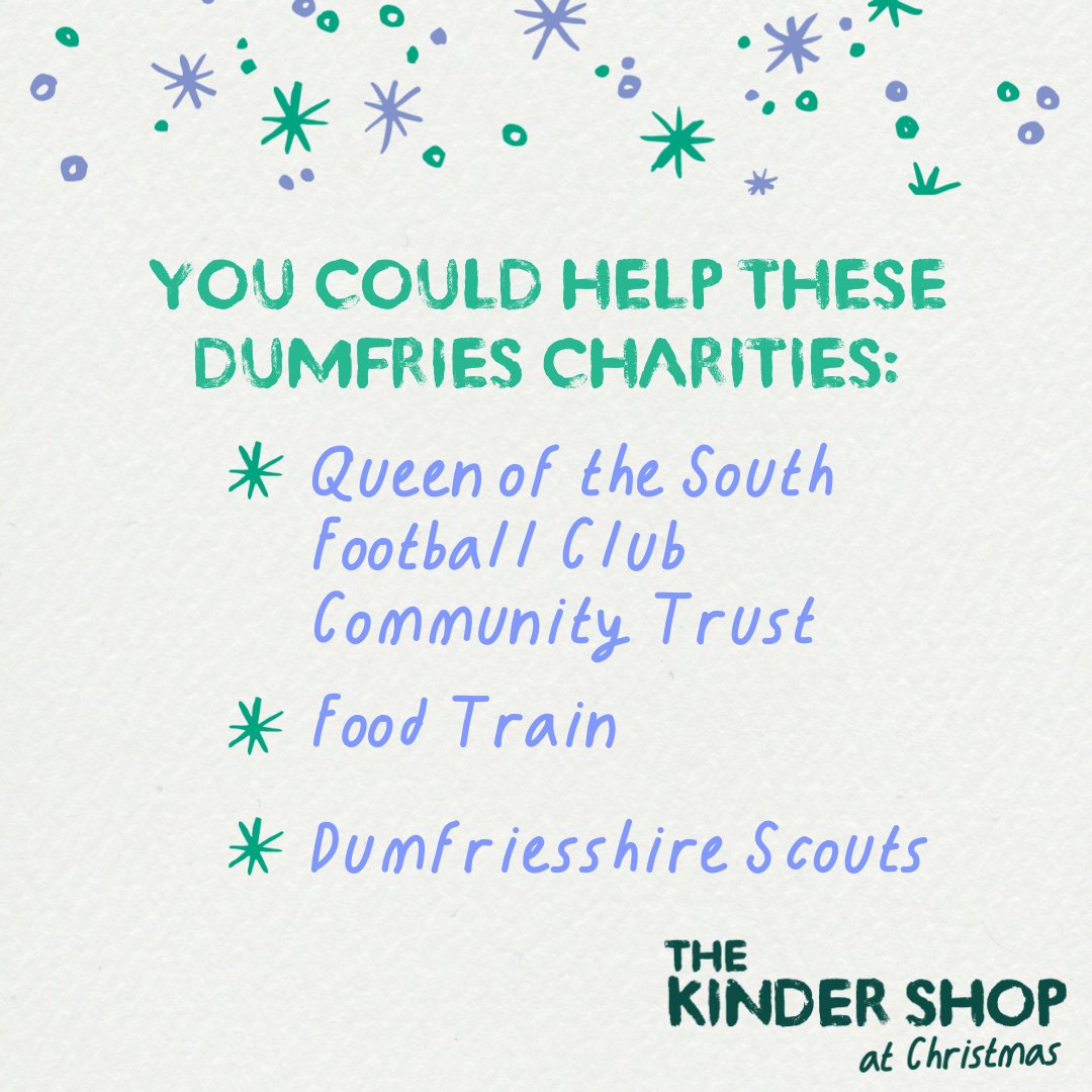 KinderCumbria's tweet photo. Want to support local charities this Christmas? ✨

The Kinder Shop at Christmas is working with these organisations to make Dumfries kinder. 

We can't wait to pop along to the shop at Loreburne Shopping Centre, which opens on Friday from 10am-4pm. https://t.co/beRgb4iyWn