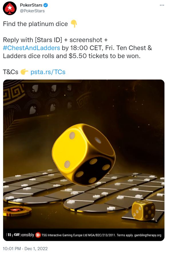 KelevraST's tweet photo. @PokerStars [kelevra1583] #ChestAndLadders https://t.co/HwugE8M0hv