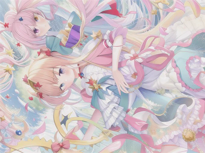 ここからこの魔法少女が生まれたのはよく分からんがめちゃくちゃいい絵なのでとってもよい(語彙力) #meitu #AIイラスト 