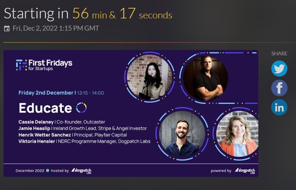 ludgate_hub's tweet image. The team are waiting patiently for the Educate panel to begin of #FirstFridaysForStartUps in @dogpatchlabs🚀

You can still sign up on: firstfridays.ie/december2022