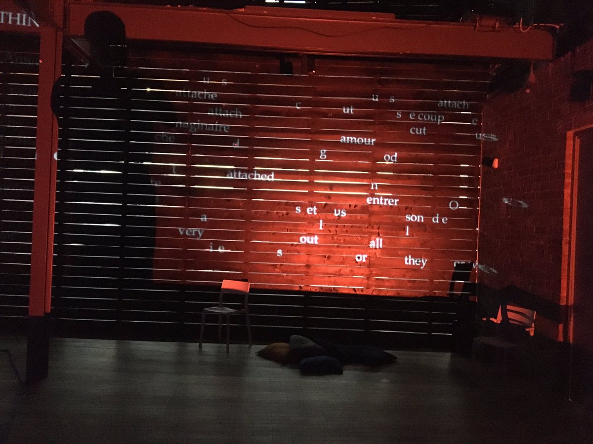 All wonderfully dreamlike in <a href="/fruitmarket/">Fruitmarket</a> Warehouse this afternoon with @VCapildeo’s Small Cave of Light installation. Runs till 5pm. Drop in for some immersive poetry. 🔊