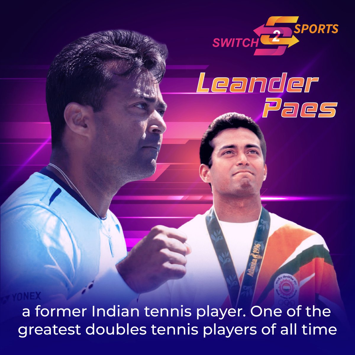 switch2sports's tweet photo. One of the greatest doubles tennis players of all time @Leander 

#leanderpaes #tennis #tennisindia #teamindia #tennisdoubles #switch2sports https://t.co/UBVdUAgkDR