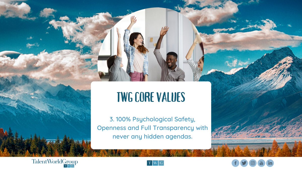 TWGplc's tweet photo. 🌐 TWG CORE VALUES | Our #corevalues are the glue that connects us and makes us who we are. Our third value is one of our key values and our ability to show and employ one's self without fear of negative consequences of self-image, status or career.🤩 https://t.co/EjcADqdy3b