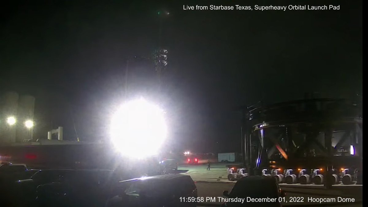 VickiCocks15's tweet photo. A night of action at #Starbase. #SpaceX rolled out #B7s stand & an SPMT loaded with counterweights. 2 #Raptors were removed & replaced on B7, piping was replaced, or added to, at the #OTF and there were plenty of #cryodeliveries. Expect B7 to roll later.
📸@LabPadre @davidgojr https://t.co/4r4UqLnBPn
