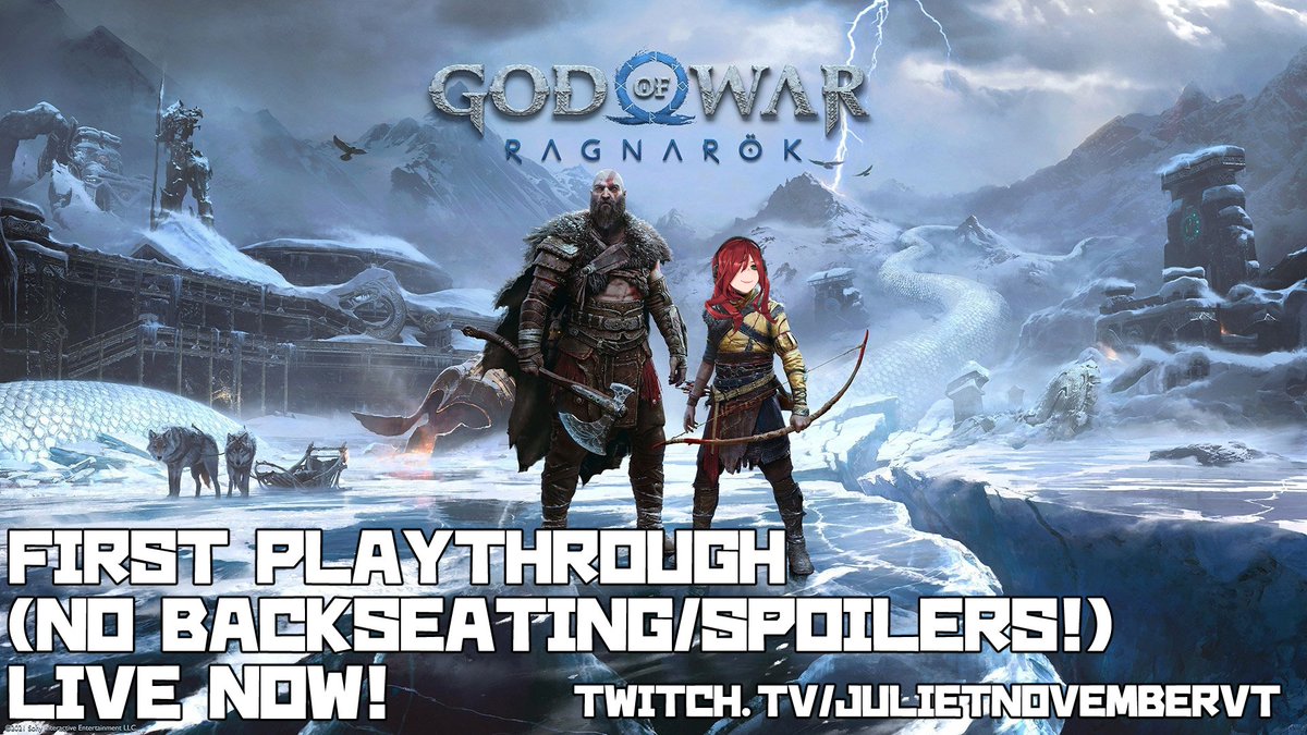 JulietNovember0's tweet photo. 📡LIVE NOW📡
Let's continue our God of War Ragnarok journey together! I think we're around halfway through the game now!
The safehouse is LIVE!
LINK IN COMMENTS
See you there!
#JNovLive #VTubersAreStillWatching
#ENVTuber #VTubers #VTuberEN #GodofWar https://t.co/9ypcVfD80K