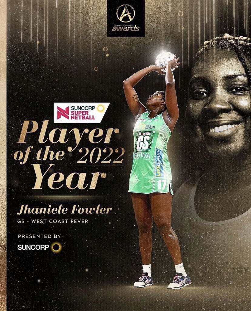 Congratulations to <a href="/KarylReid/">jhaniele fowler Reid</a> on winning the Player of the Year 2022 for the <a href="/SuperNetball/">Suncorp Super Netball</a> Annual Awards. Reid is captain of the <a href="/NetballJamaica/">Netball Jamaica</a>  Sunshine Girls. #playeroftheyear #bigupyuself <a href="/NetballAust/">Netball Australia</a> <a href="/WorldNetball_/">World Netball</a>