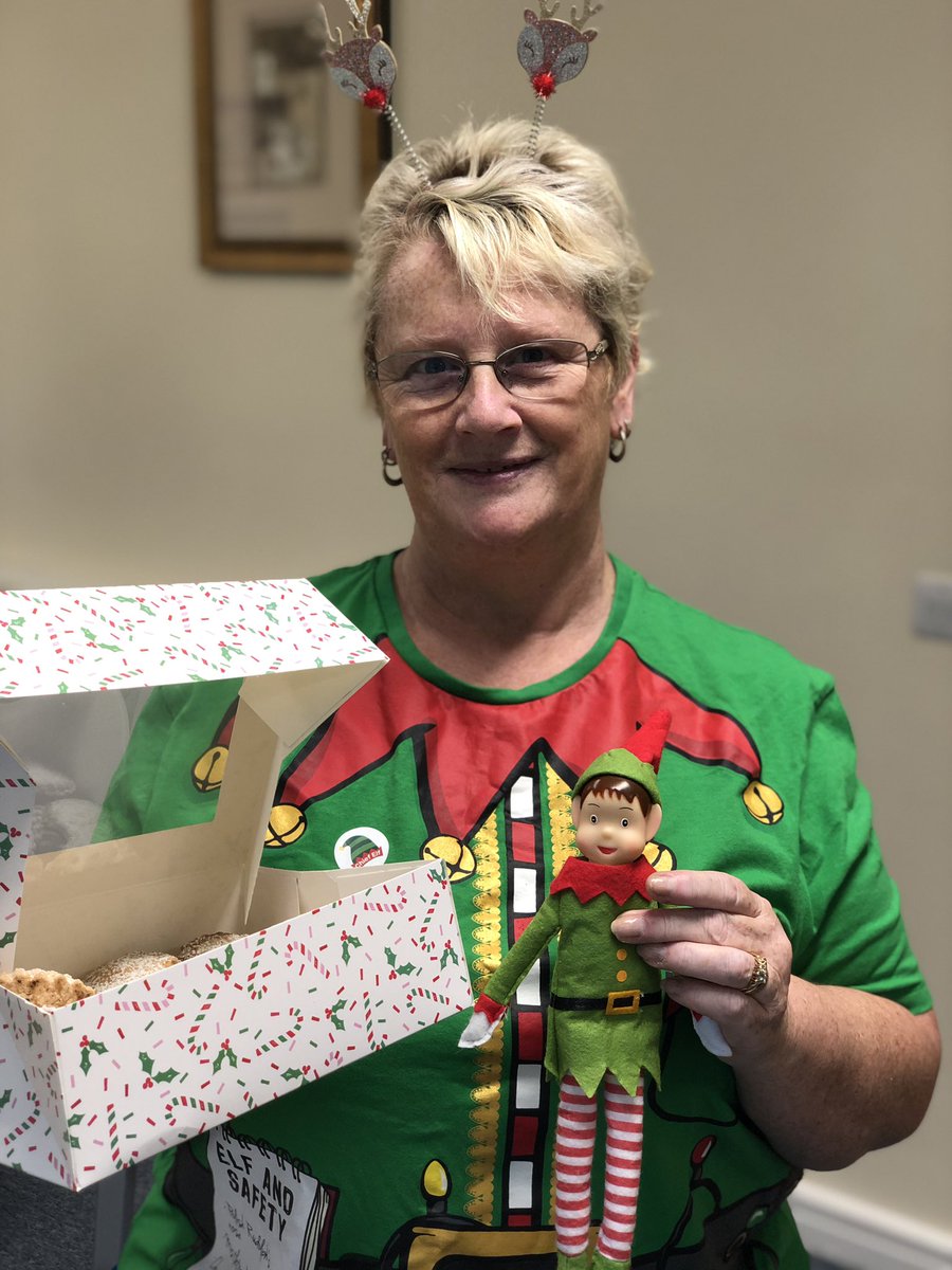 DrGarethEThomas's tweet photo. Christmas starts early in Central Lancs MAS.. our team are raising money for the Alzheimer’s Society Elf Day with a cake sale and raffle.. thanks to Karen Cummins - Assistant Practitioner - who has arranged everything! Thanks Karen 🙌 @alzheimerssoc @WeAreLSCFT https://t.co/aCxyYBNNES