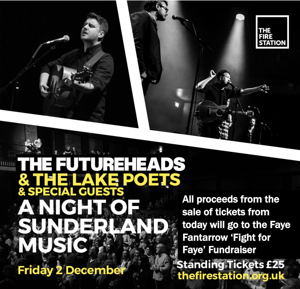 Can't wait to join <a href="/thefutureheads/">The Futureheads</a> &amp; our <a href="/we_make_culture/">We Make Culture</a> / <a href="/wearenameuk/">wearename</a>'s Rising Stars at <a href="/FireStationSun/">The Fire Station</a> tonight for A Night of Sunderland Music all in support of Faye Fantarrow's 
<a href="/FightforFaye/">FightforFaye</a> Fundraiser.

Last chance to book tickets here !! 👉sunderlandculture.org.uk/events/the-fut…